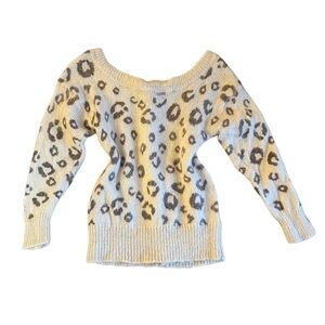 SNIDEL Leopard Print Button Down Back Sweater Size F One Size Fits Most Mohair